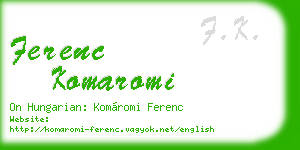 ferenc komaromi business card